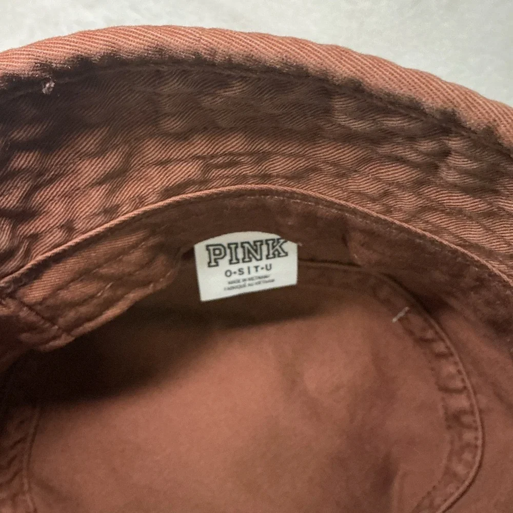 PINK Victoria's Secret Brown Cotton Bucket Hat - Men's Accessory - Picture 2 of 5